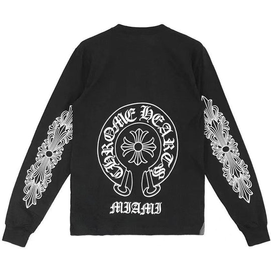 Chrome Hearts Miami Exclusive Horseshoe Logo L/S T-Shirt Black