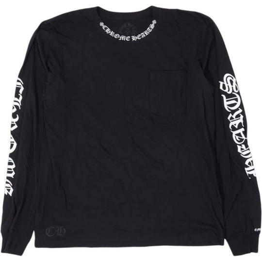Chrome Hearts Neck Logo L/S T-Shirt Black/White