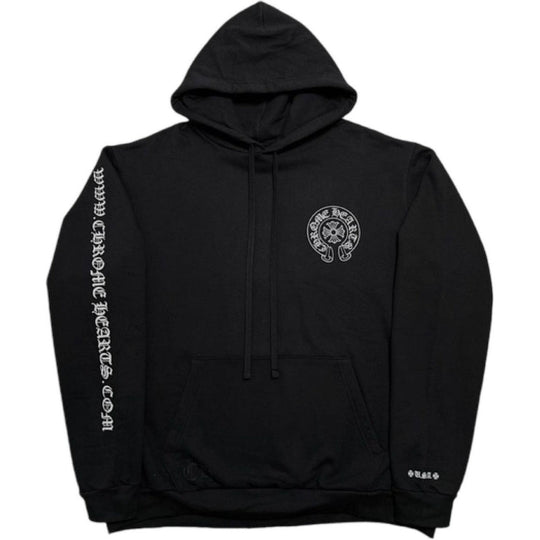 Chrome Hearts Online Exclusive Glittered Horseshoe Hoodie Black