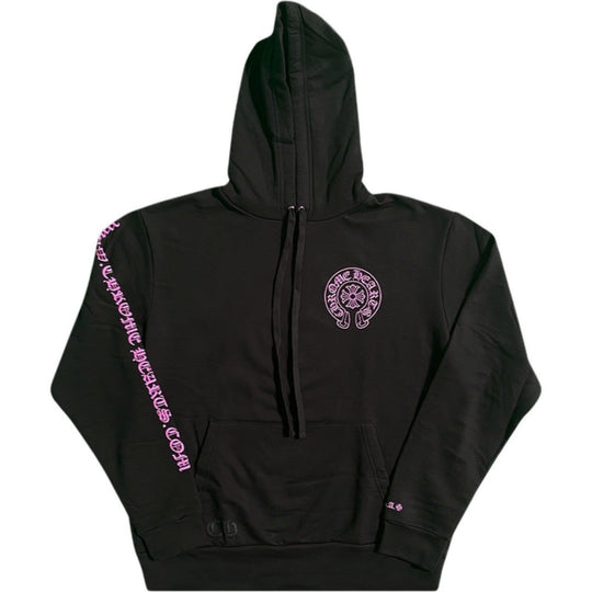 Chrome Hearts Online Exclusive Horse Shoe Hoodie Black/Pink