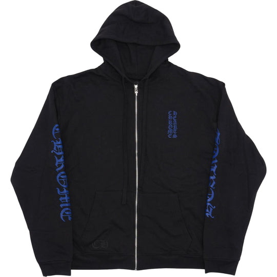 Chrome Hearts Thermal Lined Eyechart Zip Up Hoodie Black Blue