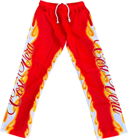 Cosi Vera Nylon Pants Flames Red