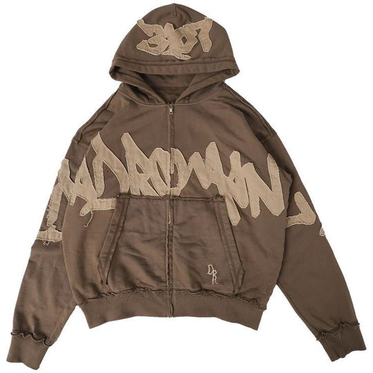 Dead Romance Freedom Zip Up Hoodie Mocha