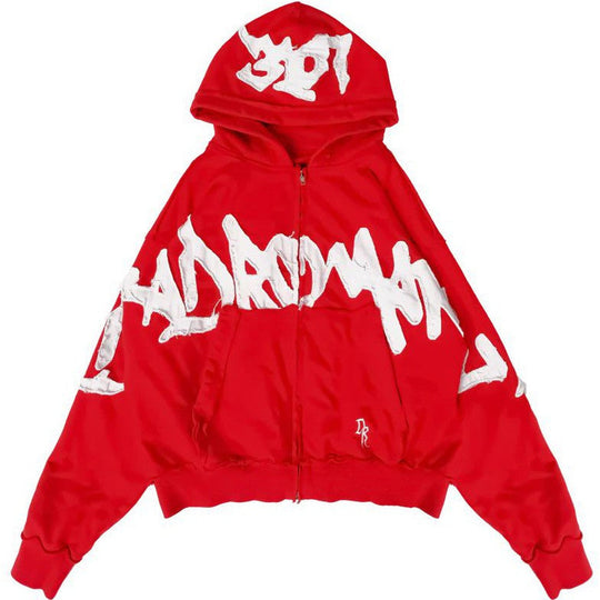 Dead Romance Freedom Zip Up Hoodie Red