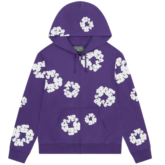 Denim Tears The Cotton Wreath Zip Up Sweatshirt Purple