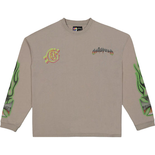 Godspeed Biker Nation Long Sleeve T-Shirt Stone Grey