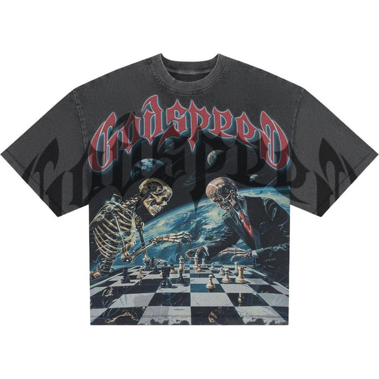 Godspeed Checkmate T-Shirt Grey Wash