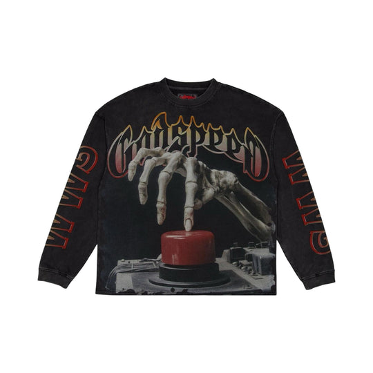 Godspeed Code Red L/S T-Shirt Black Wash