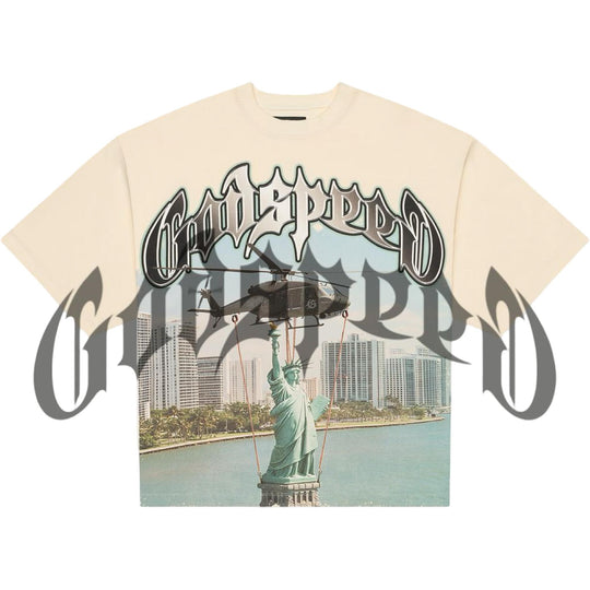 Godspeed JFK To MIA T-Shirt Bone