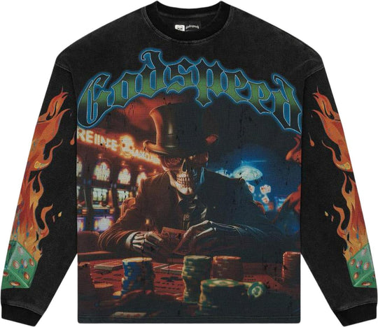 Godspeed Life's a Gamble Thermal L/S T-Shirt Grey Wash