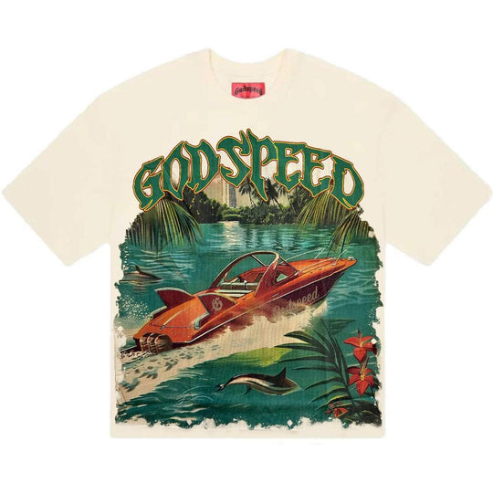 Godspeed Miami Exclusive Boat T-Shirt Cream