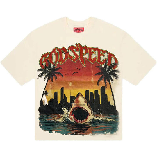 Godspeed Miami Exclusive Shark T-Shirt Cream