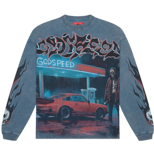 Godspeed Pit Stop L/S T-Shirt True Blue