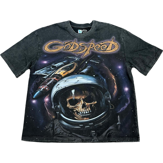 Godspeed Space Traveler T-Shirt Black Wash