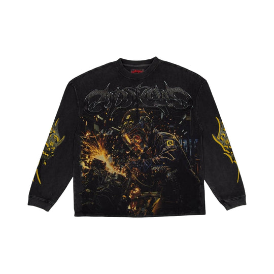 Godspeed Steel Sharpens Steel L/S T-Shirt Grey Wash