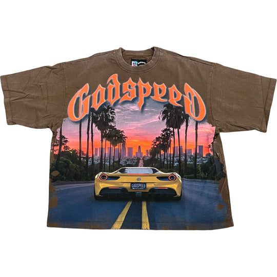 Godspeed Sunset Blvd T-Shirt Brown