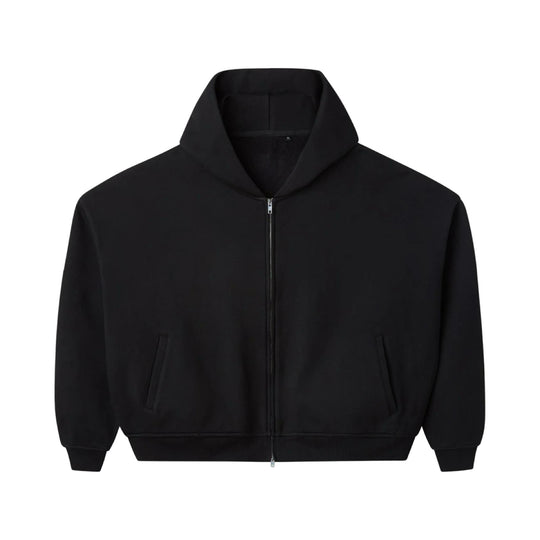 HMDD Blank Zip Up Hoodie Black