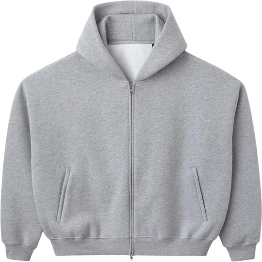 HMDD Blank Zip Up Hoodie Heather Grey