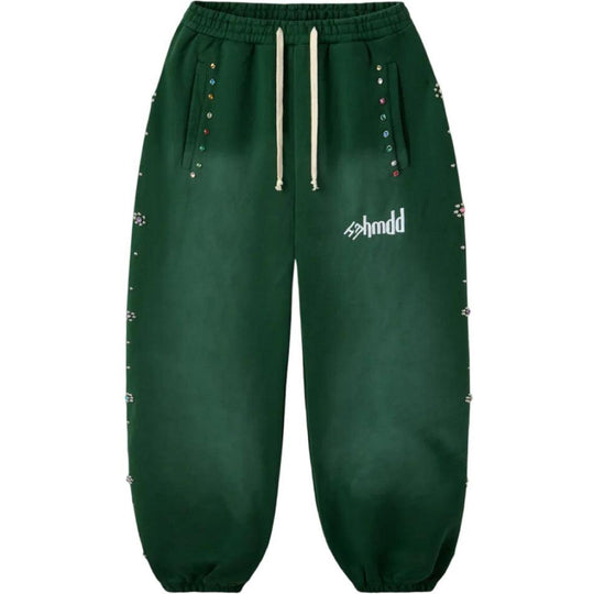HMDD Flower Studded Sweawtpants Green