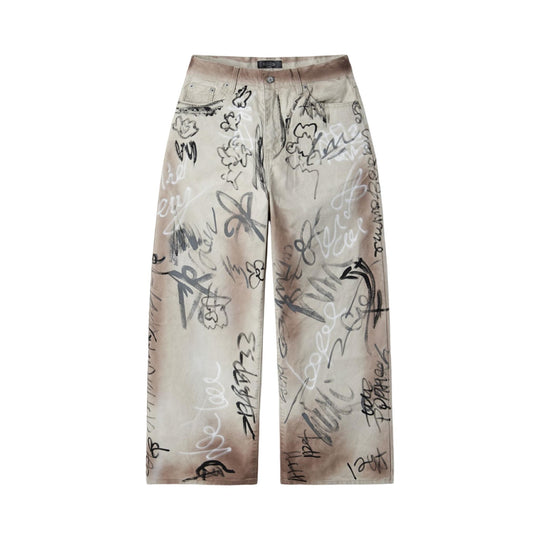 HMDD Graffiti Distressed Chino Pants