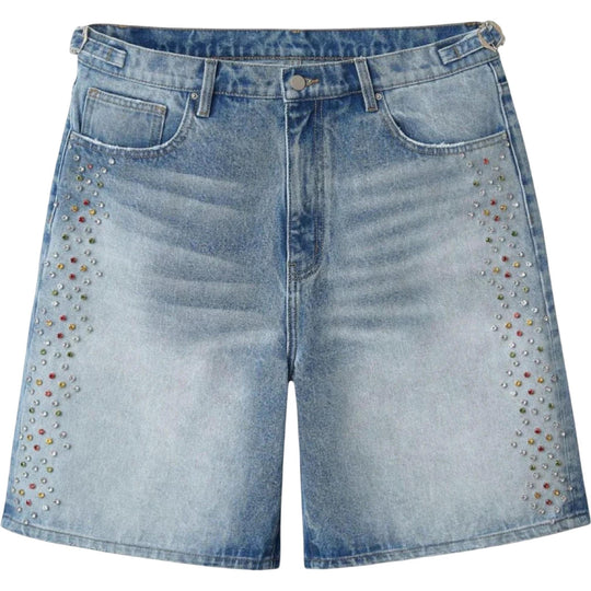 HMDD H-Star Crystal Jean Shorts Blue