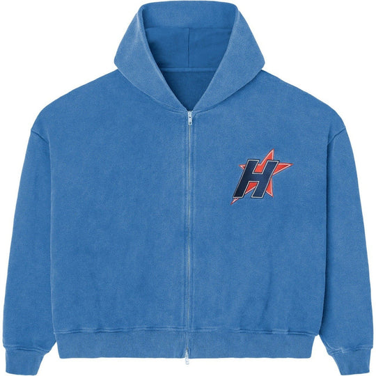 HMDD H-Star Zip Up Hoodie Blue