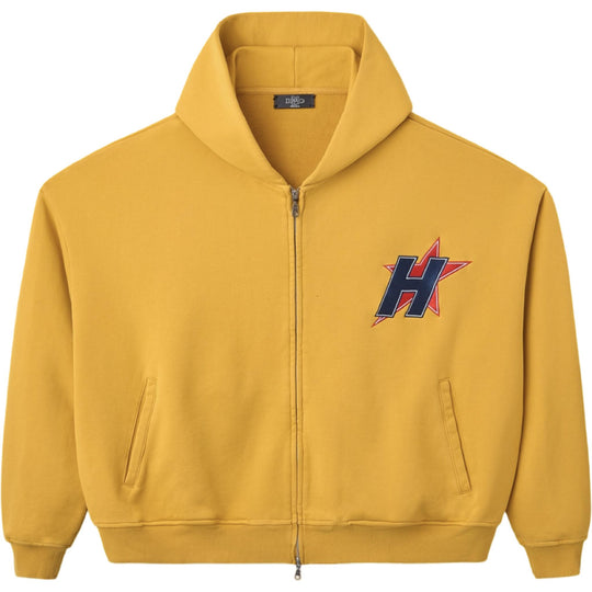 HMDD H-Star Zip Up Hoodie Gold