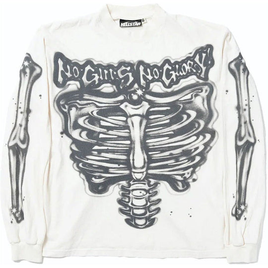 Hellstar Airbrushed Bones Longsleeve White