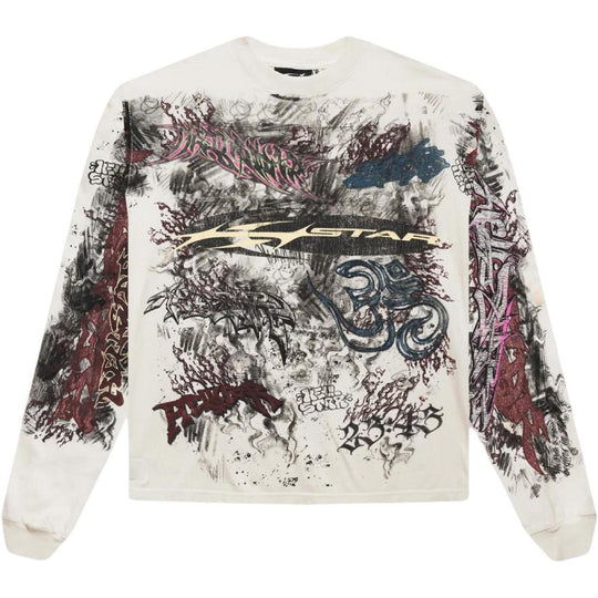 Hellstar Graffiti Long Sleeve T-Shirt White