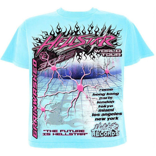 Hellstar Neuron Tour T-Shirt Light Blue