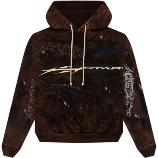 Hellstar New Testament Graffiti Hoodie Brown