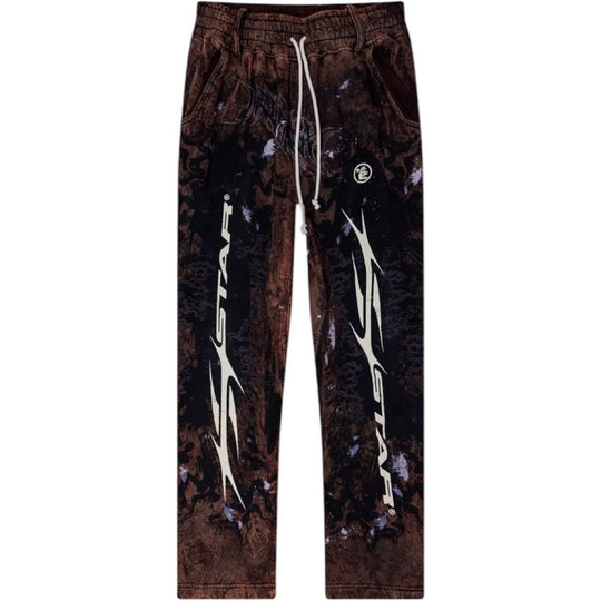 Hellstar New Testament Graffiti Sweatpants Brown