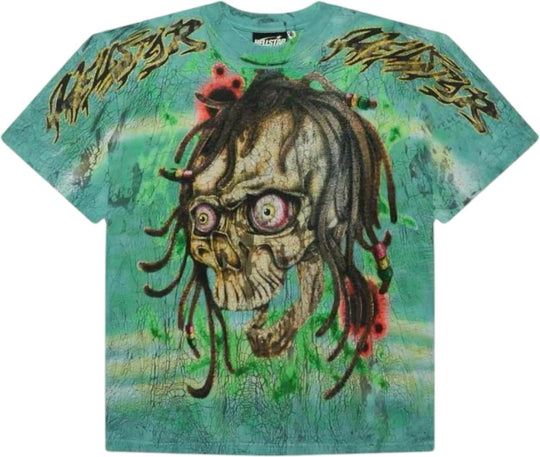 Hellstar New Testament Rasta Green Tye-Dye T-Shirt Green