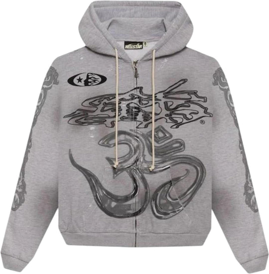 Hellstar New Testament Yoga Hoodie Grey