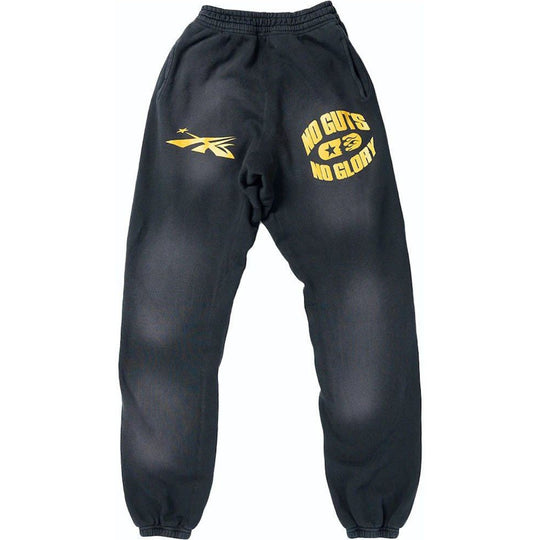 Hellstar No Guts No Glory Closed Elastic Bottom Sweatpants Midnight Dye Black
