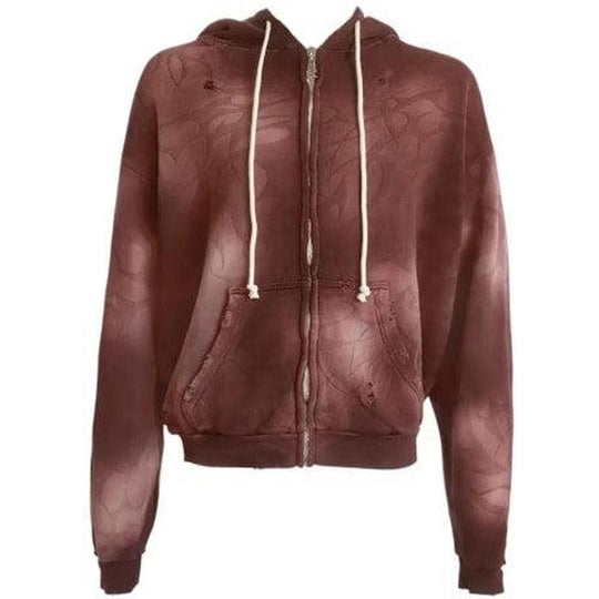 Hellstar Tribal Zip Up Hoodie Brown