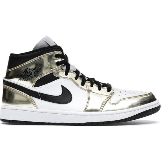 Jordan 1 Mid Metallic Gold Black White