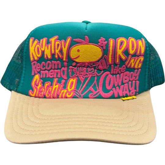 Kapital Cowboy Way Trucker Hat Teal