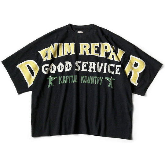 Kapital Denim Repair Huge Tee Black