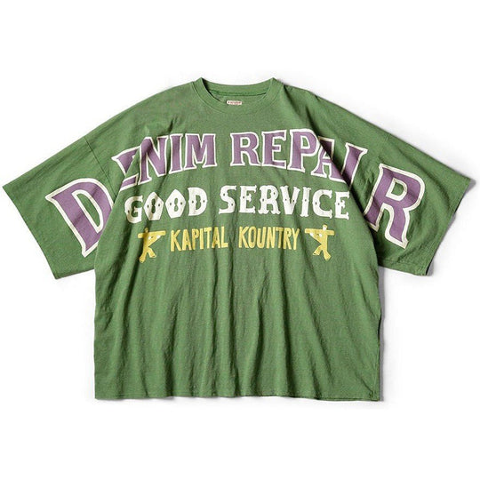 Kapital Denim Repair Huge Tee Green