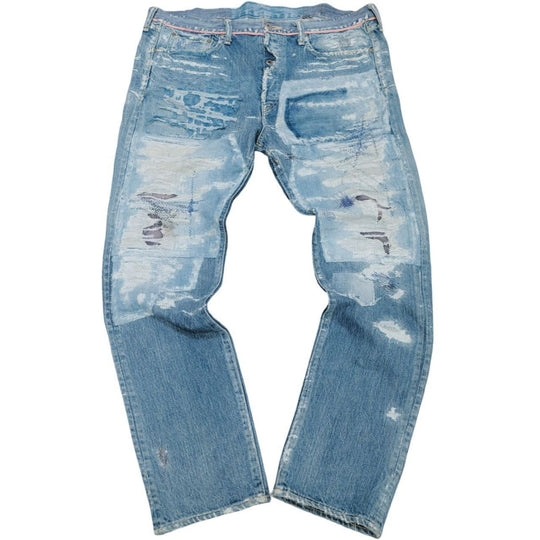 Kapital Distressed Sashiko Light Wash Denim