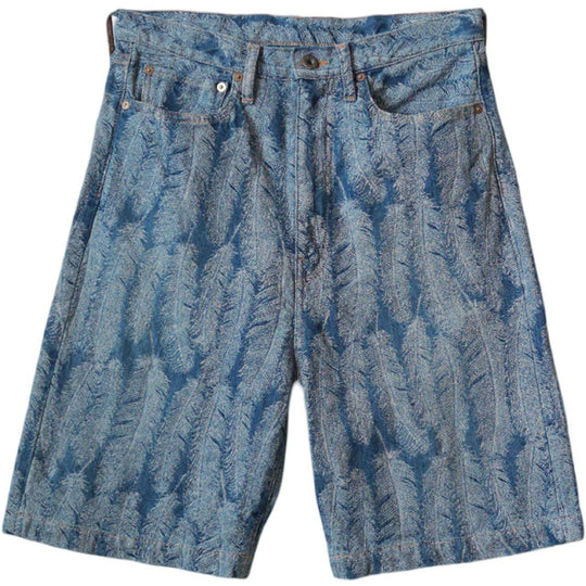 Kapital Feather Denim Shorts Blue
