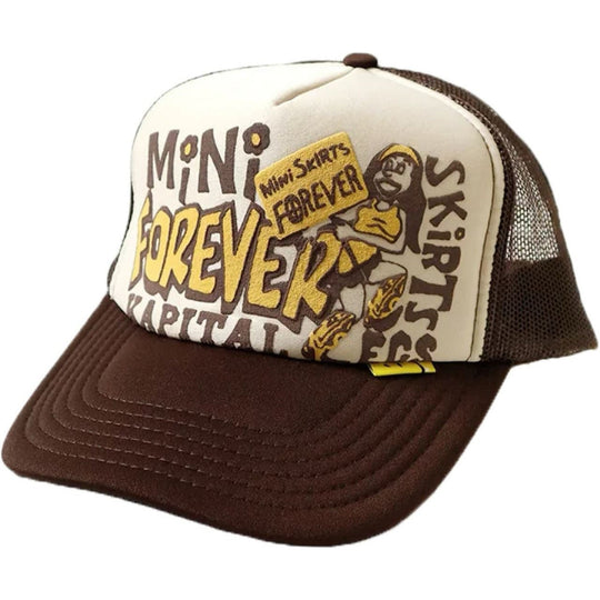 Kapital Legs Mini Skirts Forever Trucker Cap Natural/Brown