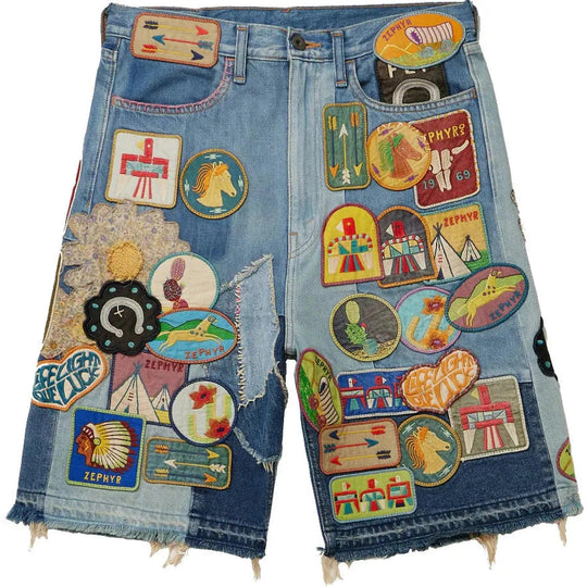 Kapital Patch Denim Shorts