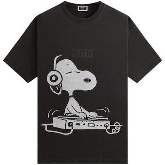 Kith x Peanuts Snoopy DJ Vintage Tee Black