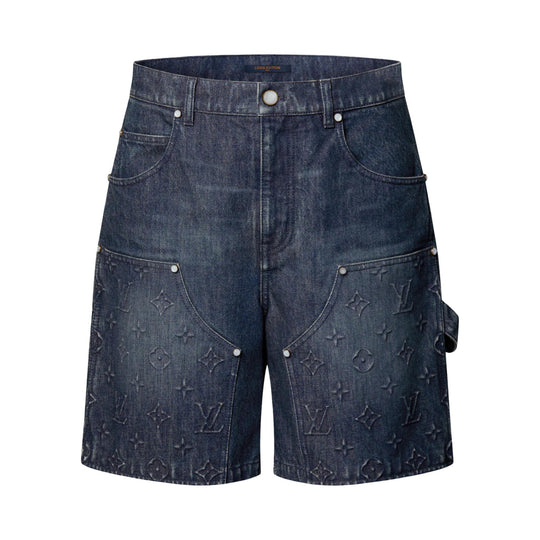 Louis Vuitton Monogram Workwear Denim Shorts Indigo