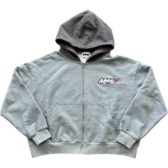 MTVS Cropped Zip-Up Hoodie Grey