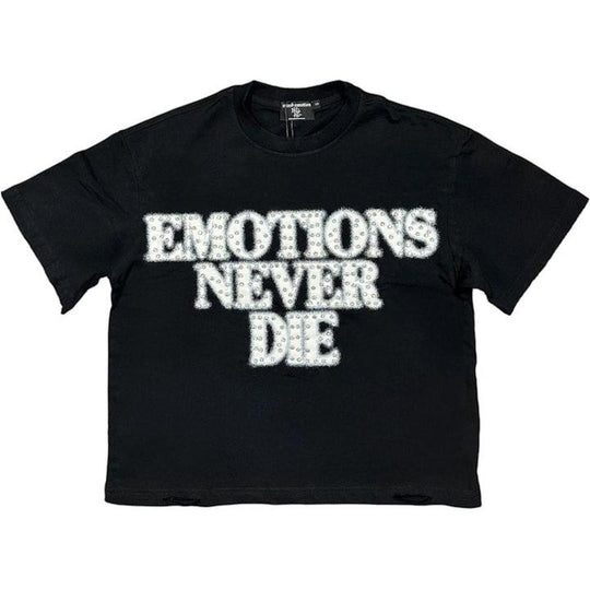 Mixed Emotions Rhinestone Tee Black