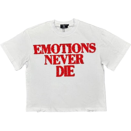 Mixed Emotions Rhinestone Tee White