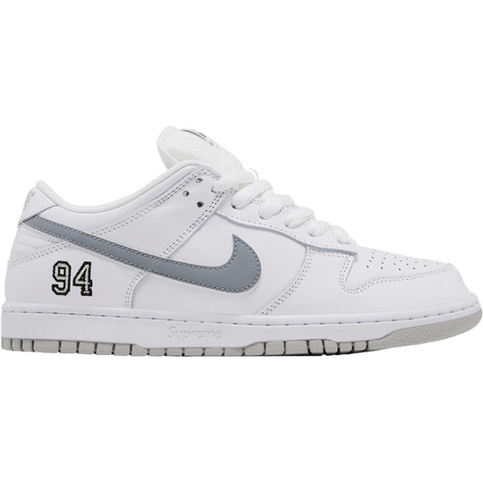 Nike SB Dunk Low Supreme 94 White Metallic Silver